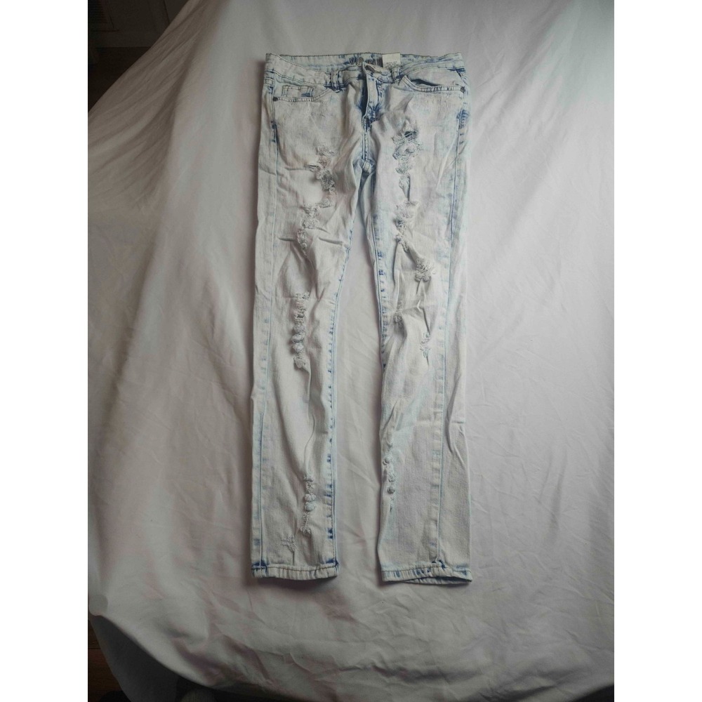 VIP Skinny Jeans Womens Size 5/6‎ Blue Denim Distressed Grunge Streetwear Y2K